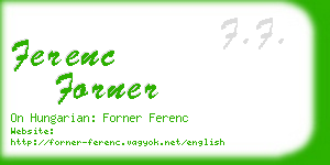 ferenc forner business card